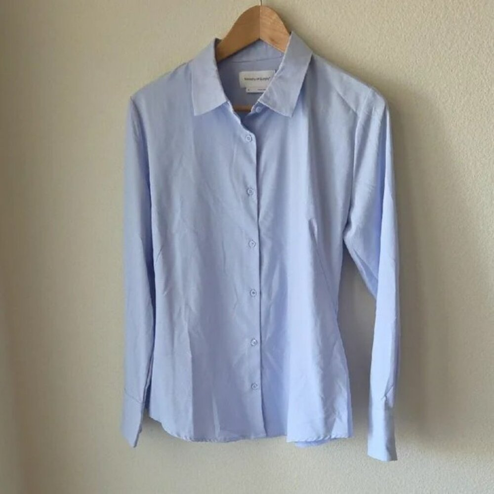 Ministry of Supply Chambray Blue Shirt Sz S Travel Work Office Business Classi